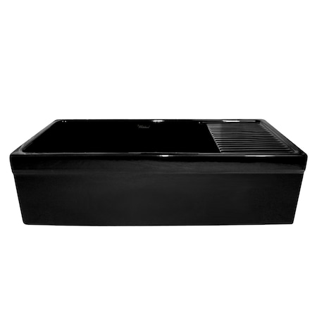 Whitehaus Lrg Rvrsbl Sink W/ Integral Drainboard And 2-1/2 Lip On Both Sides, Blk WHQD540-BLACK